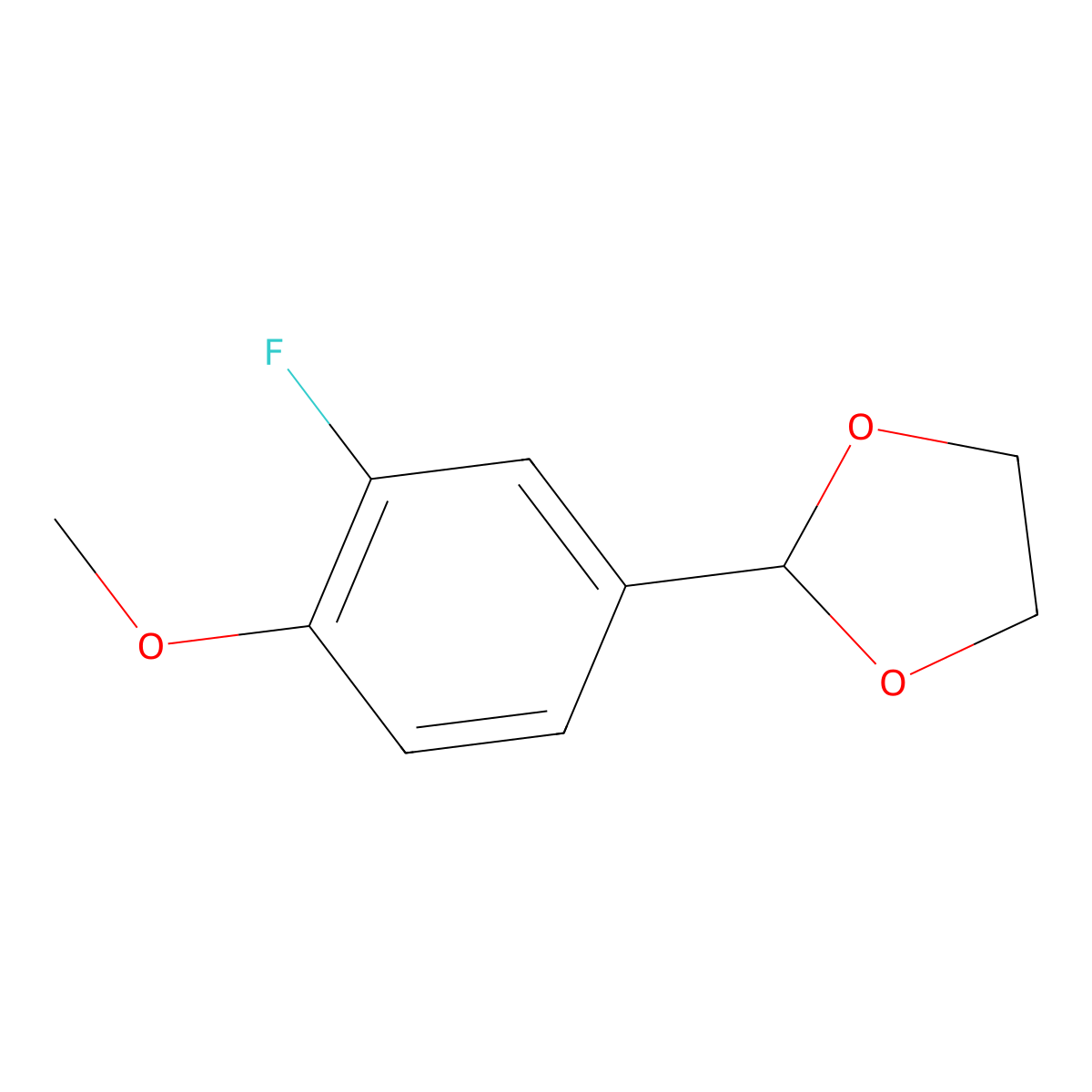 2-(3-Fluoro-4-methoxyphenyl)-1,3-dioxolane molecular structure, CAS 477980-84-0