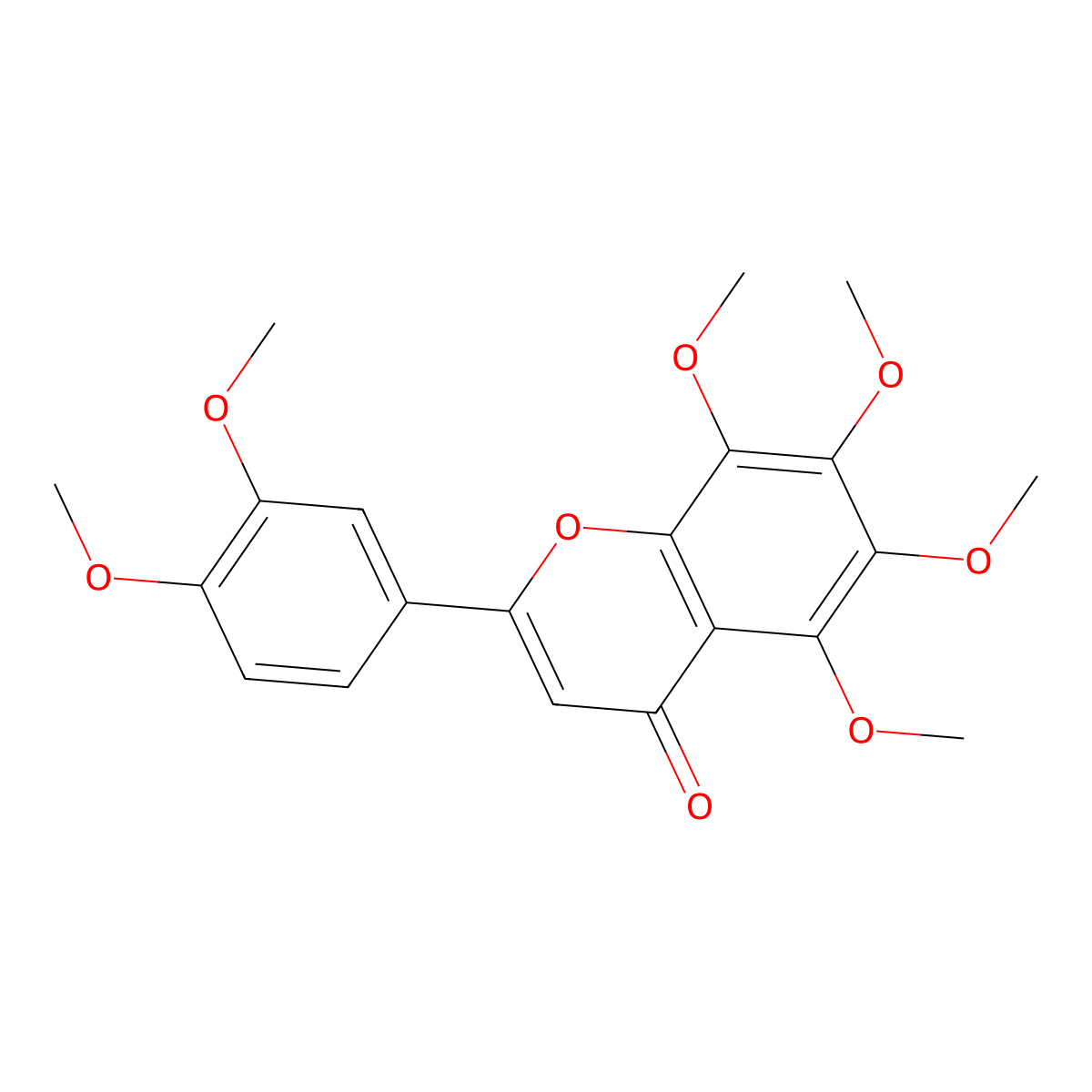 Nobiletin molecular structure, CAS 478-01-3