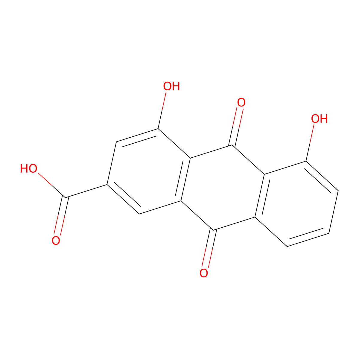 Rhein molecular structure, CAS 478-43-3