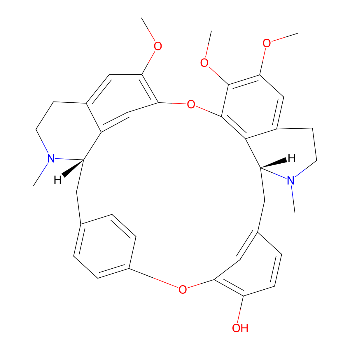 (+)-Berbamine molecular structure, CAS 478-61-5