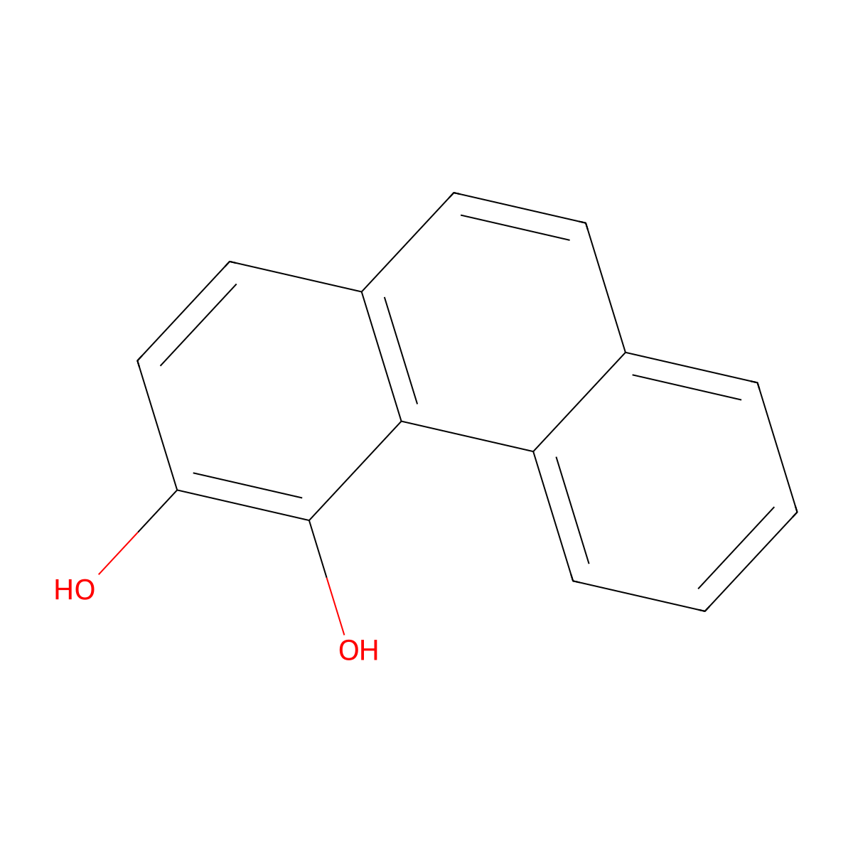 Phenanthrene-3,4-diol molecular structure, CAS 478-71-7