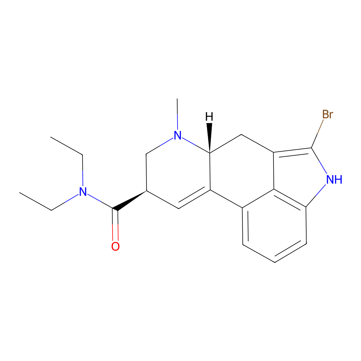 Bromolysergide molecular structure, CAS 478-84-2