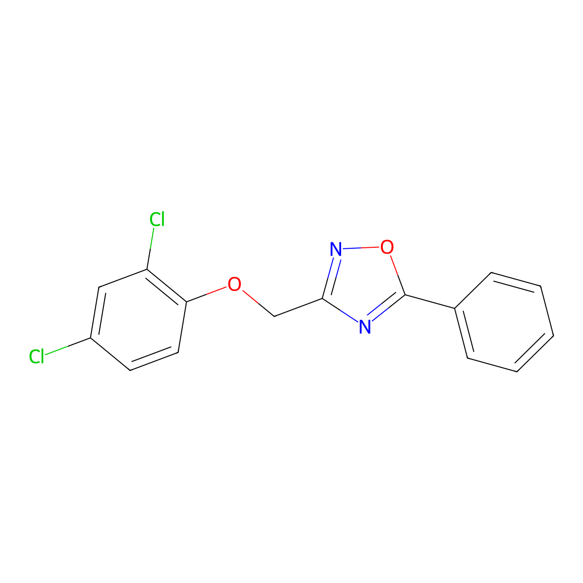 3-[(2,4-Dichlorophenoxy)methyl]-5-phenyl-1,2,4-oxadiazole molecular structure, CAS 4780-17-0