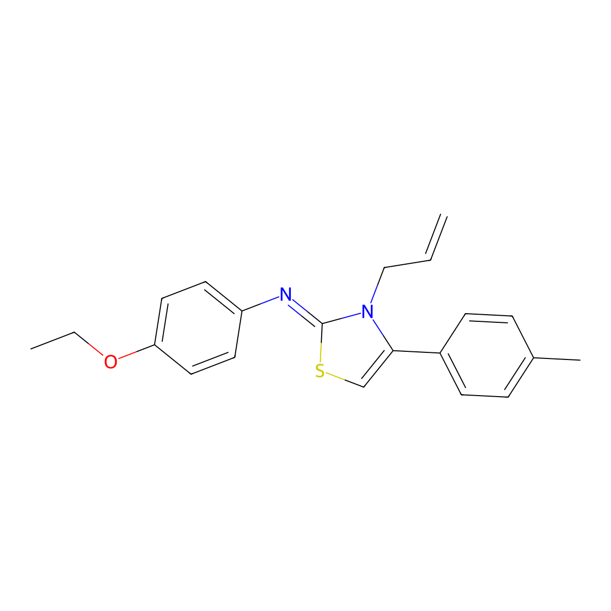 4-ethoxy-N-[(2Z)-4-(4-methylphenyl)-3-(prop-2-en-1-yl)-1,3-thiazol-2(3H)-ylidene]aniline molecular structure, CAS 478019-06-6