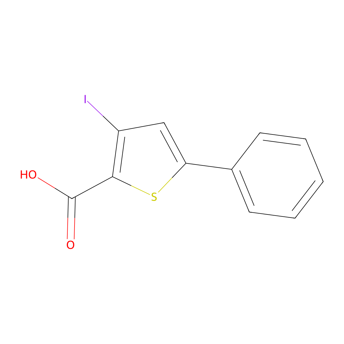 3-Iodo-5-phenylthiophene-2-carboxylic acid molecular structure, CAS 478028-47-6