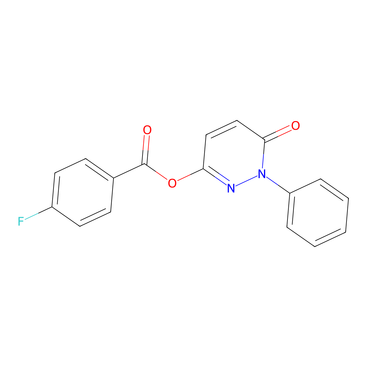 6-Oxo-1-phenyl-1,6-dihydro-3-pyridazinyl 4-fluorobenzenecarboxylate molecular structure, CAS 478029-18-4