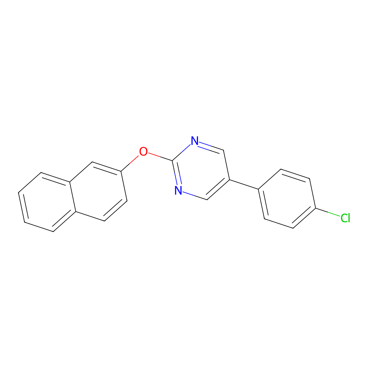 5-(4-Chlorophenyl)-2-(2-naphthyloxy)pyrimidine molecular structure, CAS 478029-19-5