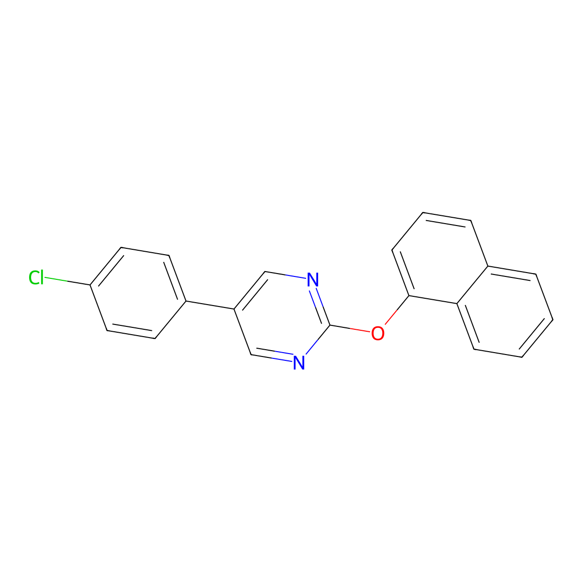 5-(4-Chlorophenyl)-2-(1-naphthyloxy)pyrimidine molecular structure, CAS 478029-20-8
