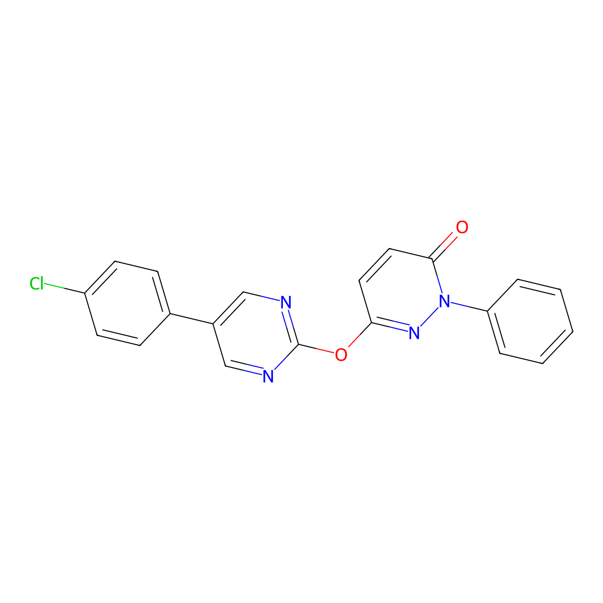 6-{[5-(4-chlorophenyl)-2-pyrimidinyl]oxy}-2-phenyl-3(2H)-pyridazinone molecular structure, CAS 478029-21-9