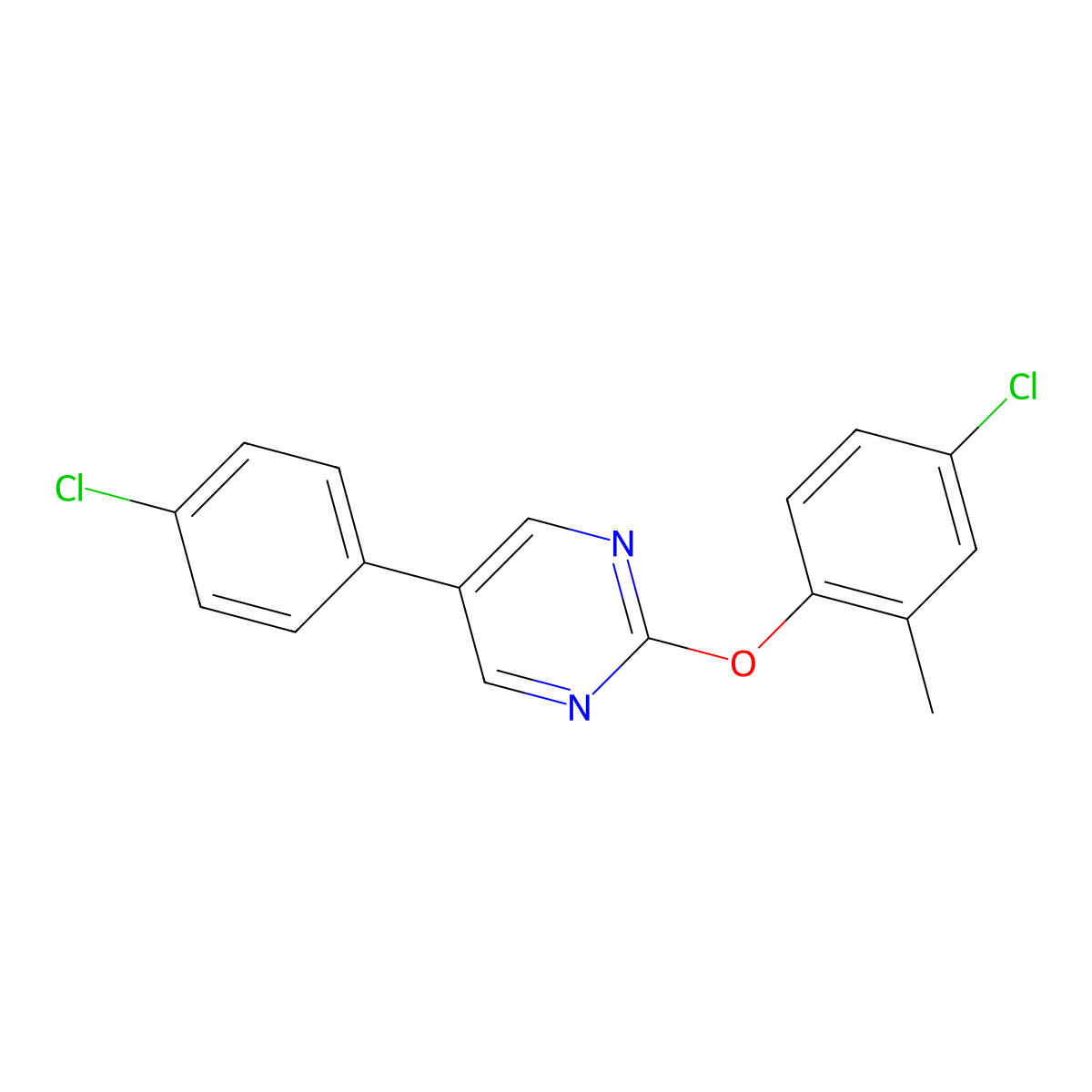2-(4-Chloro-2-methylphenoxy)-5-(4-chlorophenyl)pyrimidine molecular structure, CAS 478029-23-1