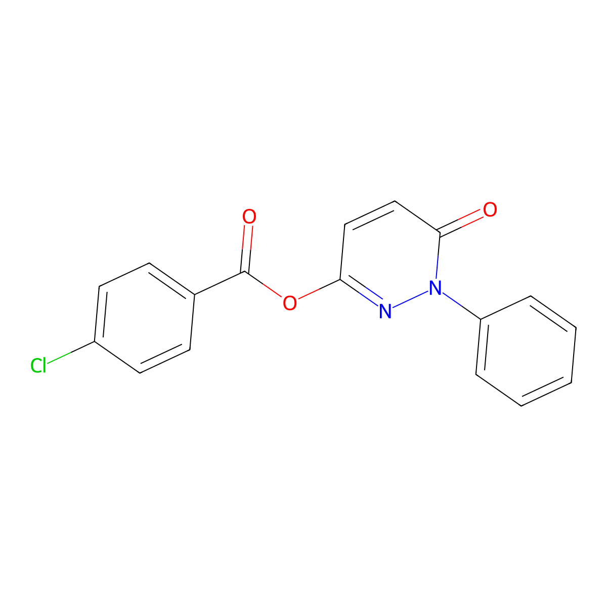 6-Oxo-1-phenyl-1,6-dihydro-3-pyridazinyl 4-chlorobenzenecarboxylate molecular structure, CAS 478029-27-5