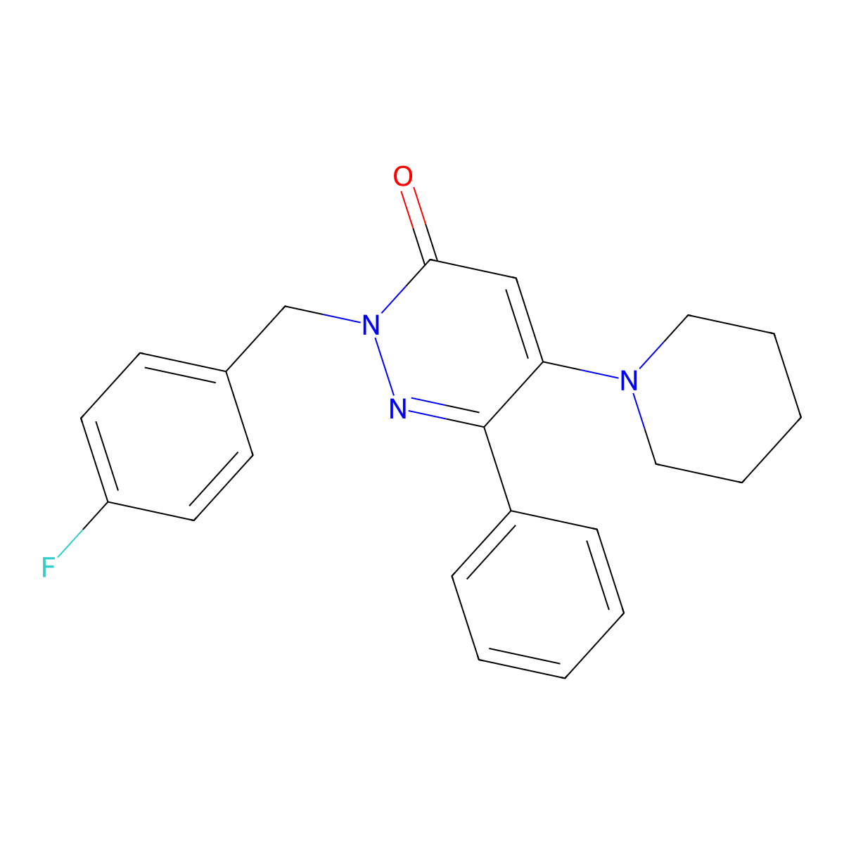 2-(4-fluorobenzyl)-6-phenyl-5-piperidino-3(2H)-pyridazinone molecular structure, CAS 478029-37-7