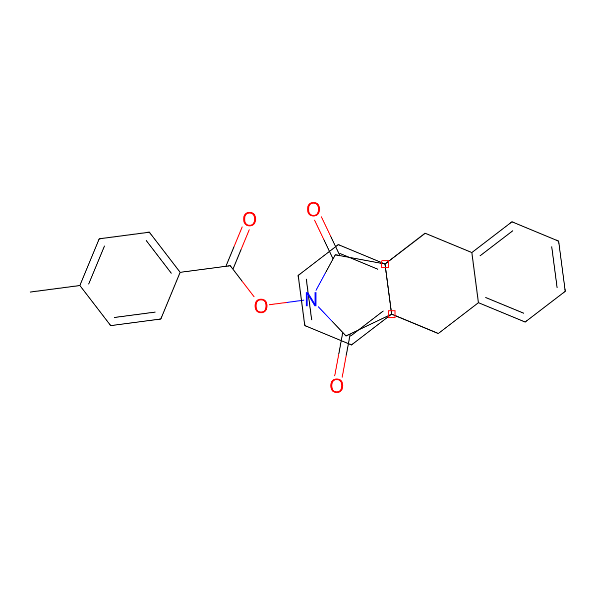 16,18-Dioxo-17-azapentacyclo[6.6.5.0^{2,7}.0^{9,14}.0^{15,19}]nonadeca-2(7),3,5,9(14),10,12-hexaen-17-yl 4-methylbenzoate molecular structure, CAS 478029-40-2
