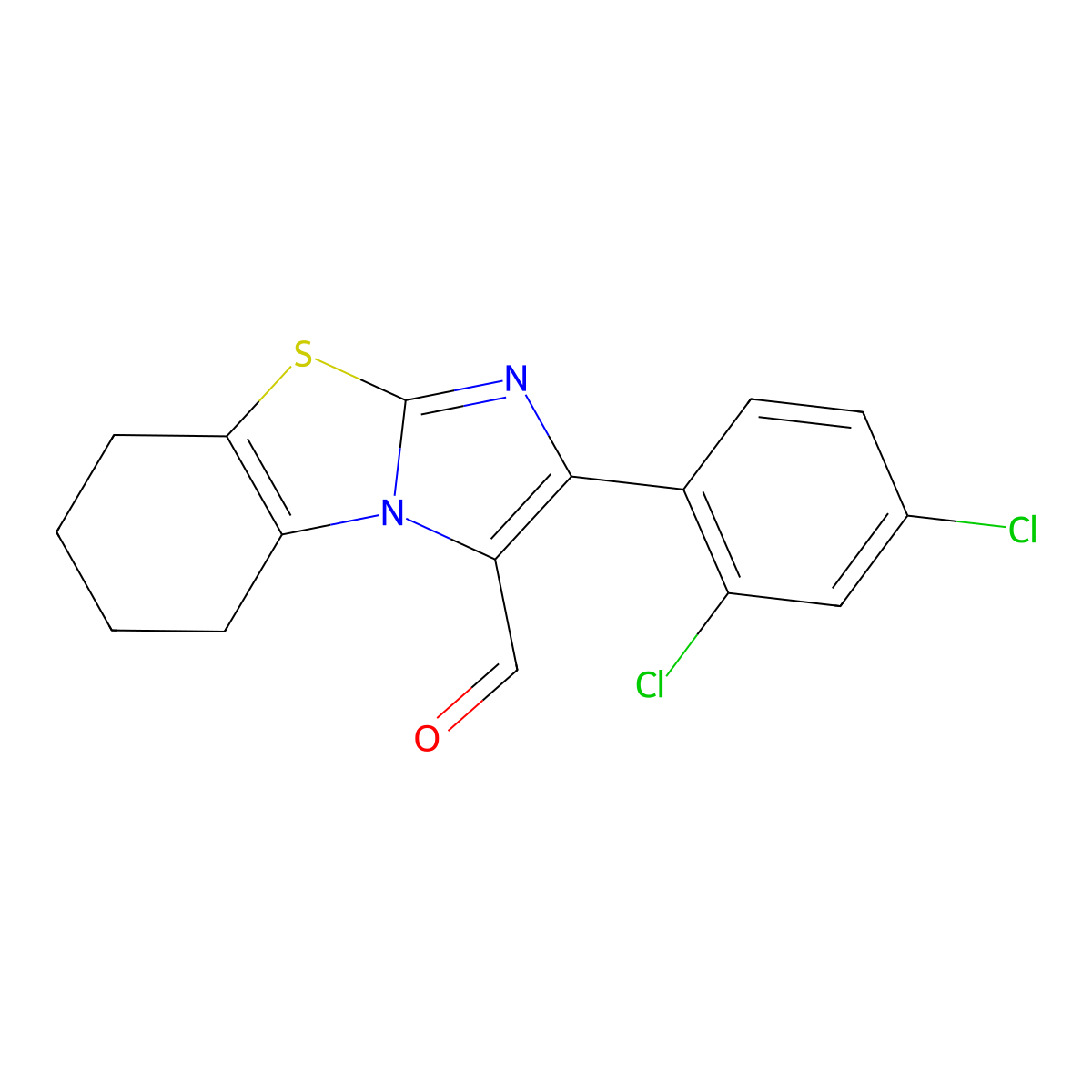 2-(2,4-Dichlorophenyl)-5,6,7,8-tetrahydroimidazo[2,1-b][1,3]benzothiazole-3-carbaldehyde molecular structure, CAS 478029-48-0