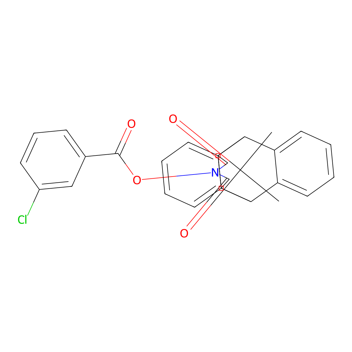 (16,18-Dioxo-17-azapentacyclo[6.6.5.02,7.09,14.015,19]nonadeca-2,4,6,9,11,13-hexaen-17-yl) 3-chlorobenzoate molecular structure, CAS 478029-49-1