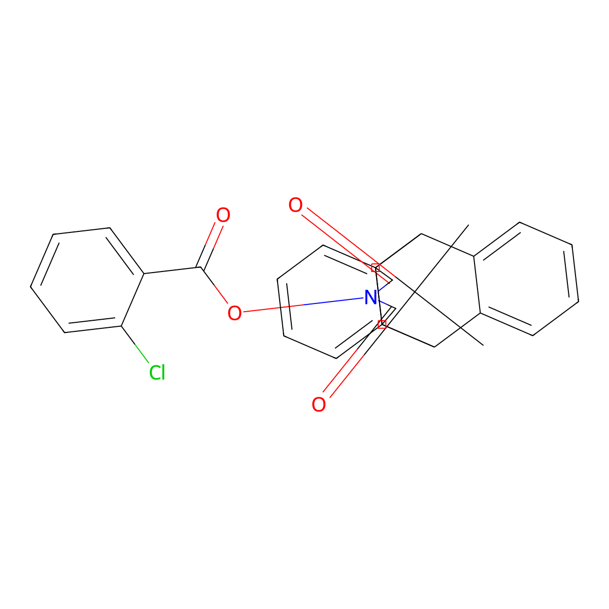16,18-Dioxo-17-azapentacyclo[6.6.5.0^{2,7}.0^{9,14}.0^{15,19}]nonadeca-2(7),3,5,9(14),10,12-hexaen-17-yl 2-chlorobenzoate molecular structure, CAS 478029-50-4