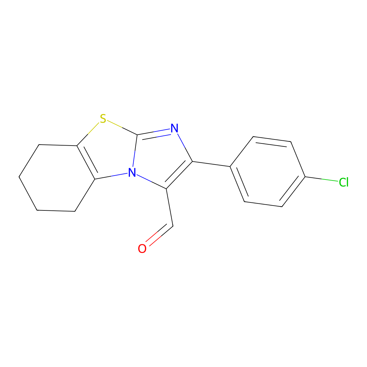2-(4-Chlorophenyl)-5,6,7,8-tetrahydroimidazo[2,1-b][1,3]benzothiazole-3-carbaldehyde molecular structure, CAS 478029-59-3