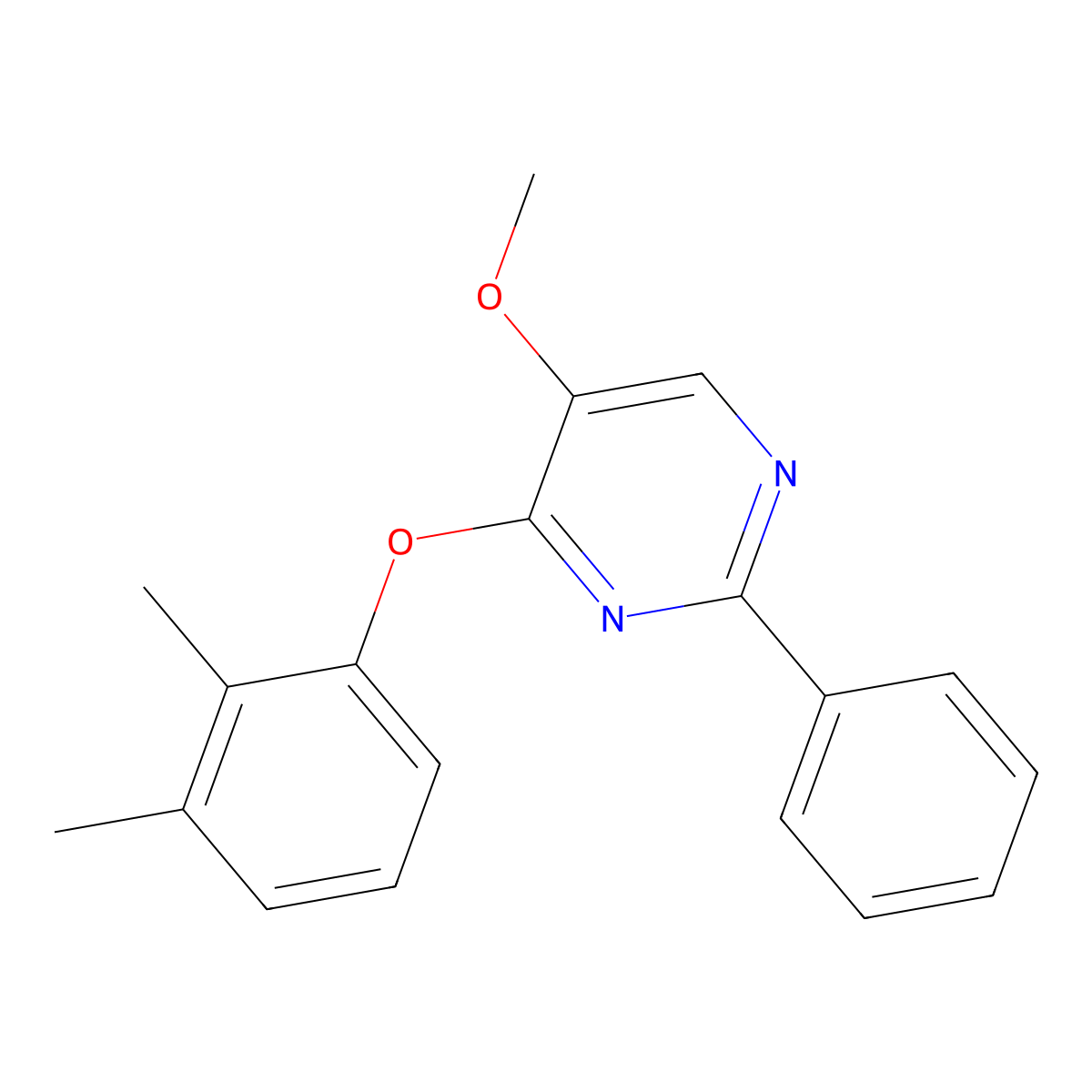 4-(2,3-Dimethylphenoxy)-5-methoxy-2-phenylpyrimidine molecular structure, CAS 478029-61-7