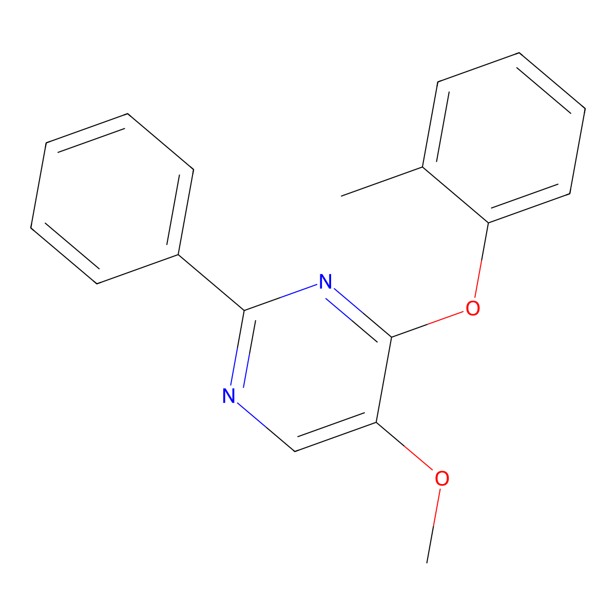 5-Methoxy-4-(2-methylphenoxy)-2-phenylpyrimidine molecular structure, CAS 478029-67-3