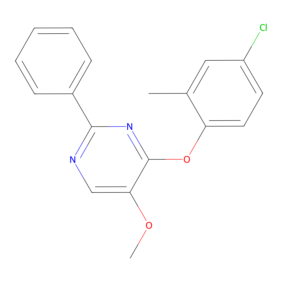 4-(4-Chloro-2-methylphenoxy)-5-methoxy-2-phenylpyrimidine molecular structure, CAS 478029-69-5