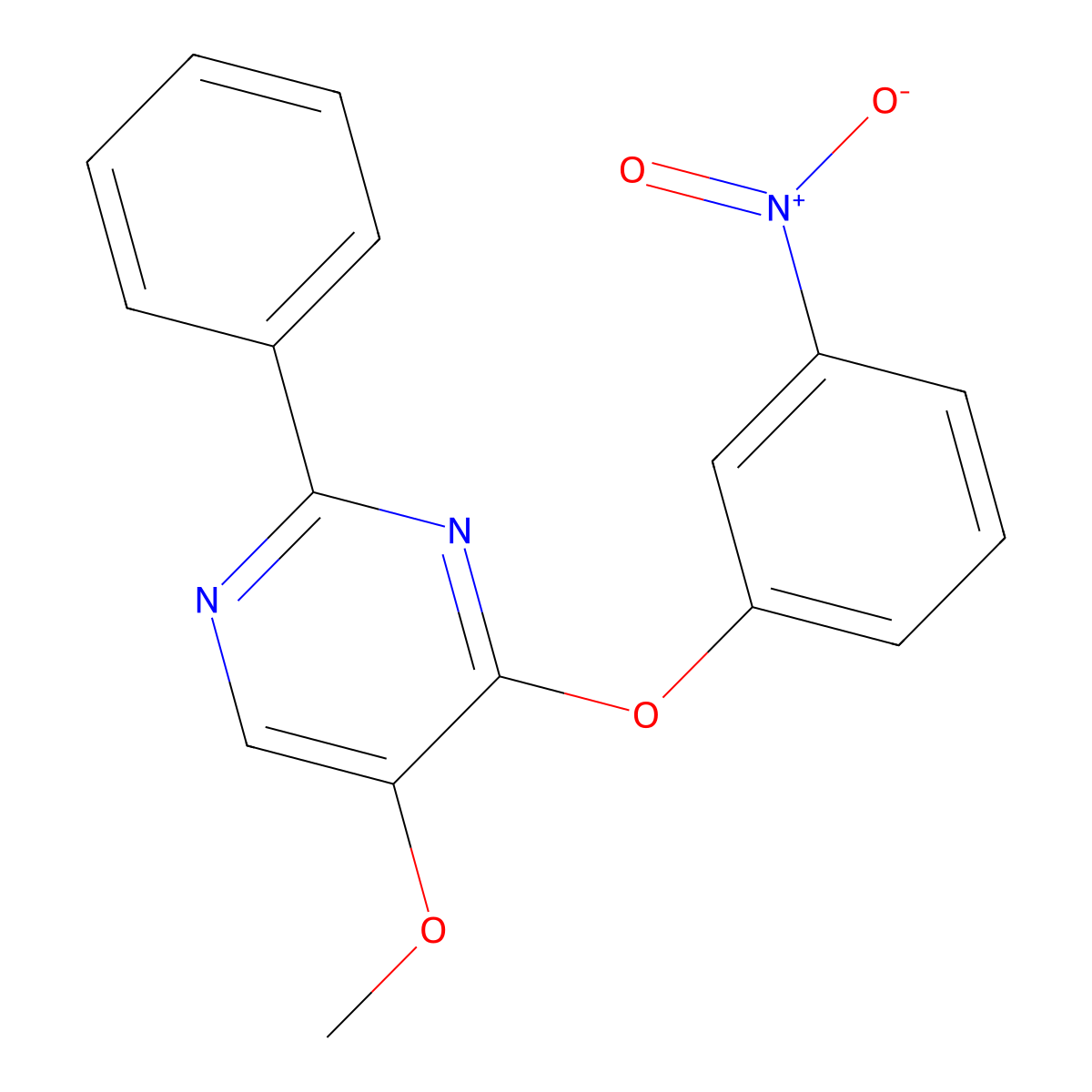 5-Methoxy-4-(3-nitrophenoxy)-2-phenylpyrimidine molecular structure, CAS 478029-73-1