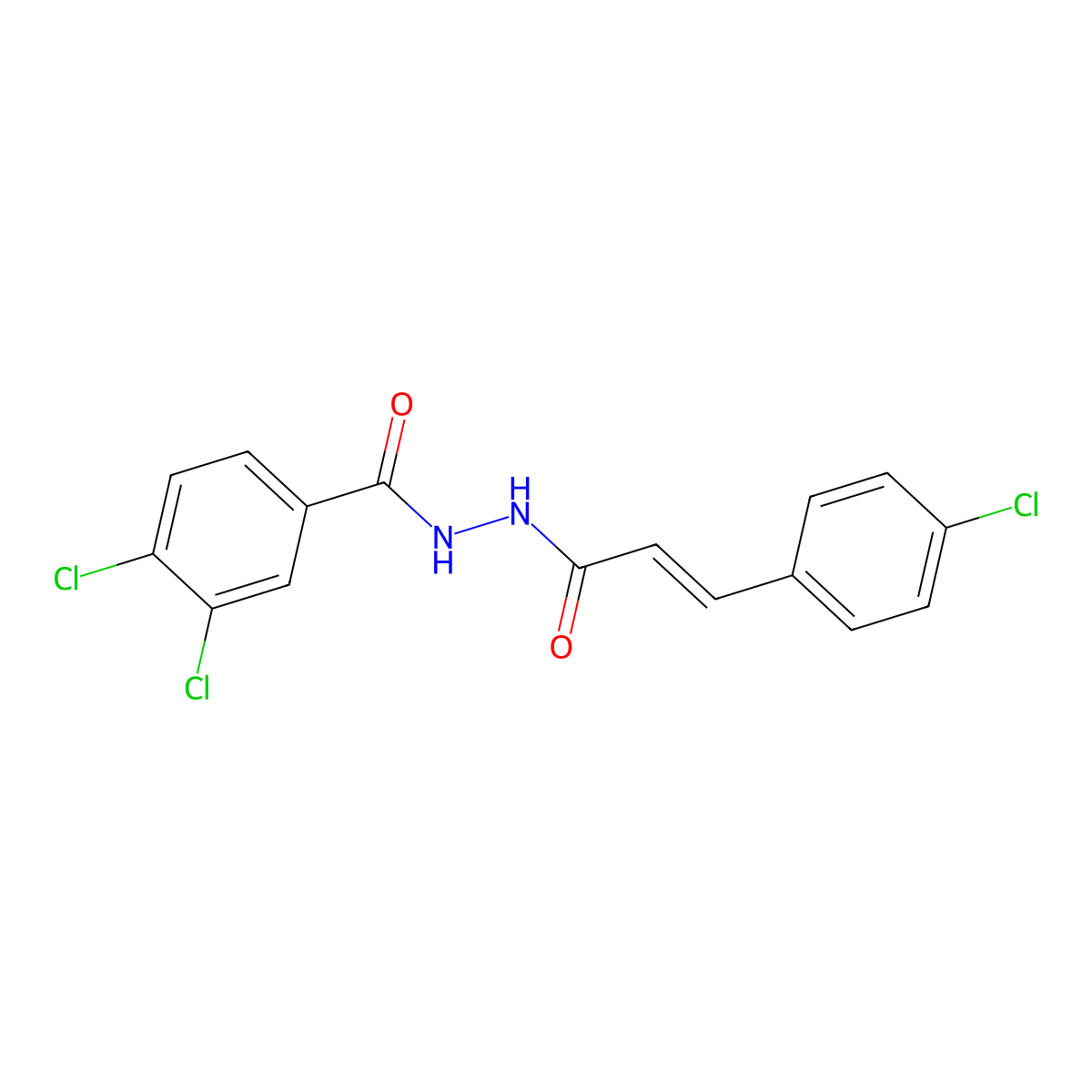 3,4-dichloro-N'-[(E)-3-(4-chlorophenyl)prop-2-enoyl]benzohydrazide molecular structure, CAS 478029-79-7