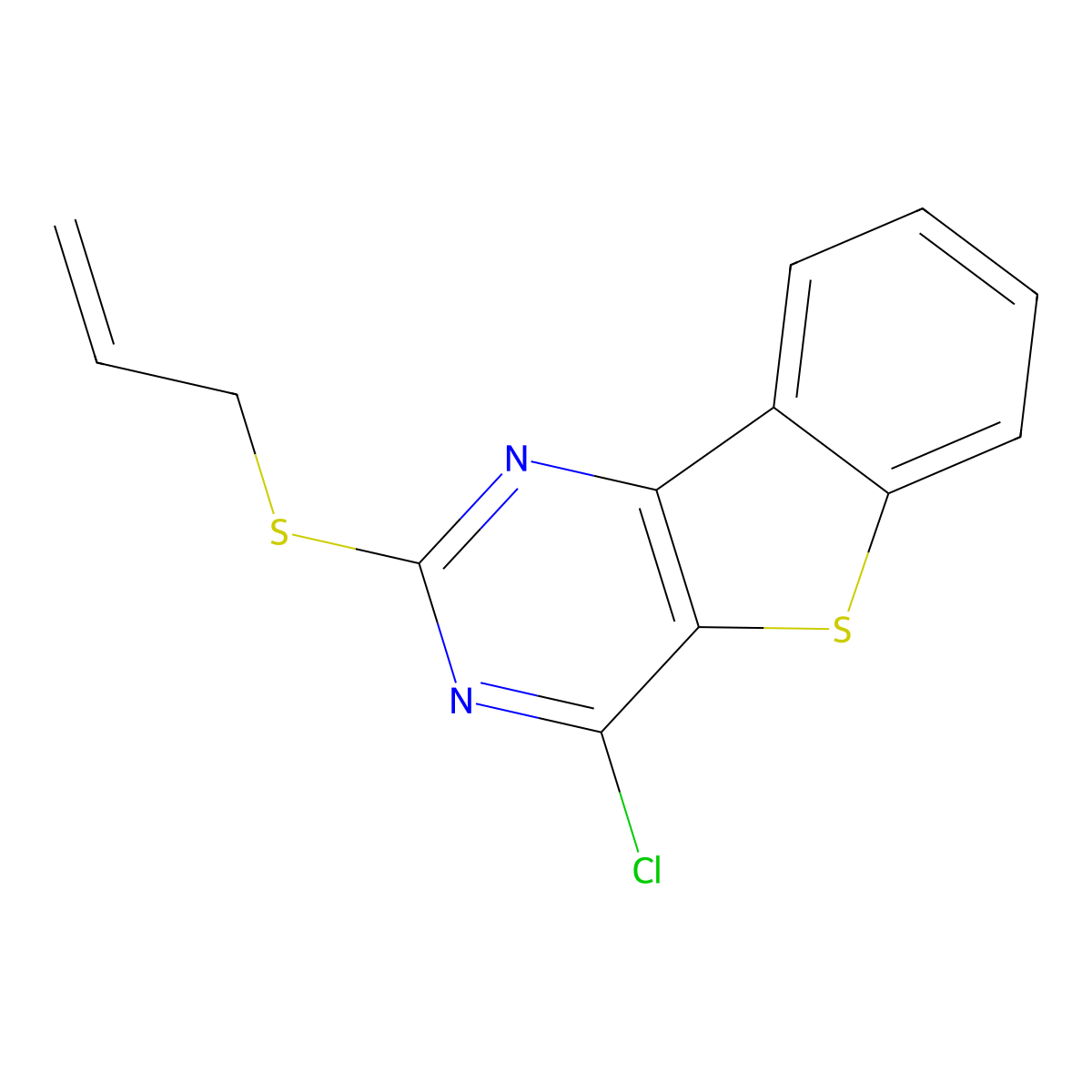 2-(Allylsulfanyl)-4-chloro[1]benzothieno[3,2-d]pyrimidine molecular structure, CAS 478029-83-3
