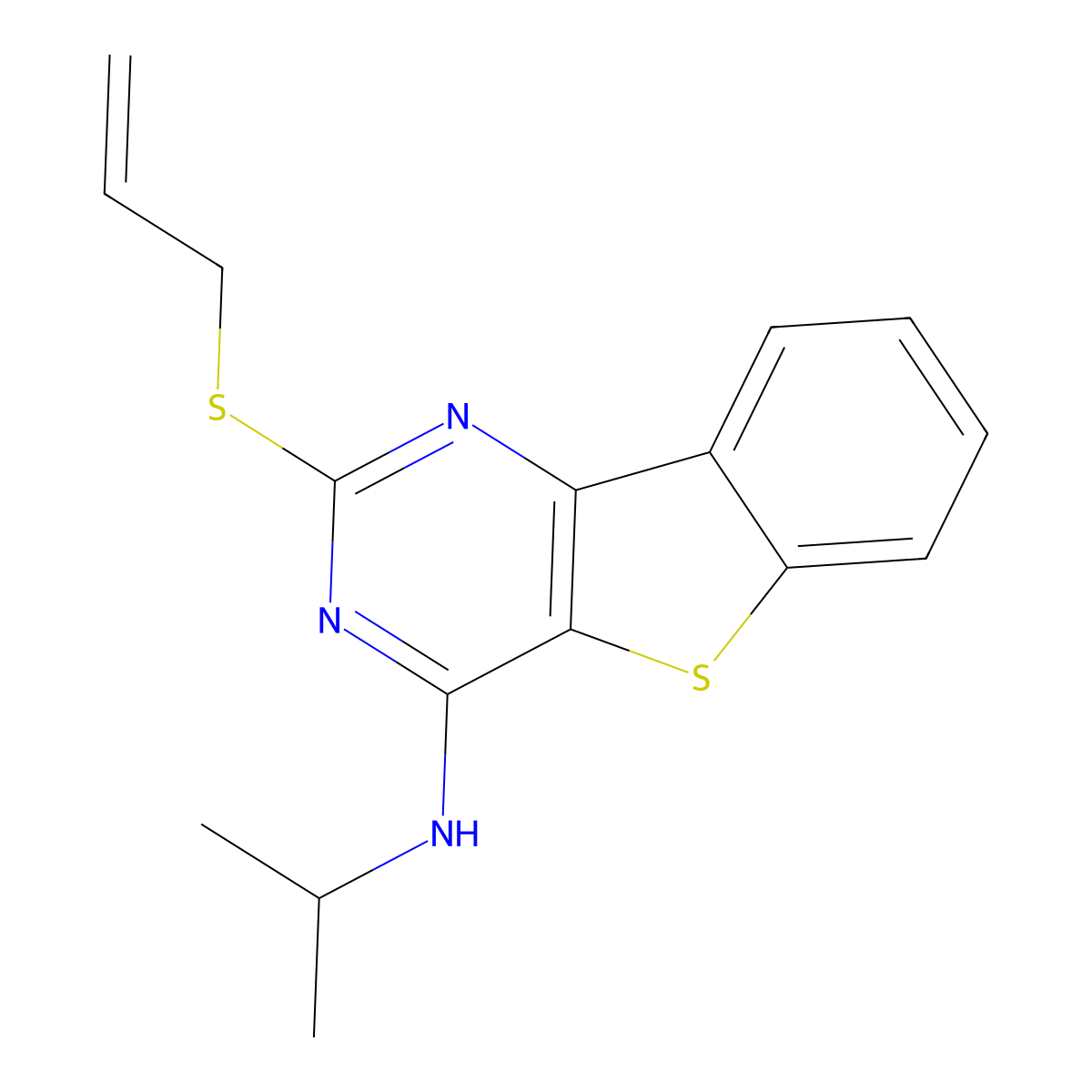 2-(allylsulfanyl)-N-isopropyl[1]benzothieno[3,2-d]pyrimidin-4-amine molecular structure, CAS 478029-87-7