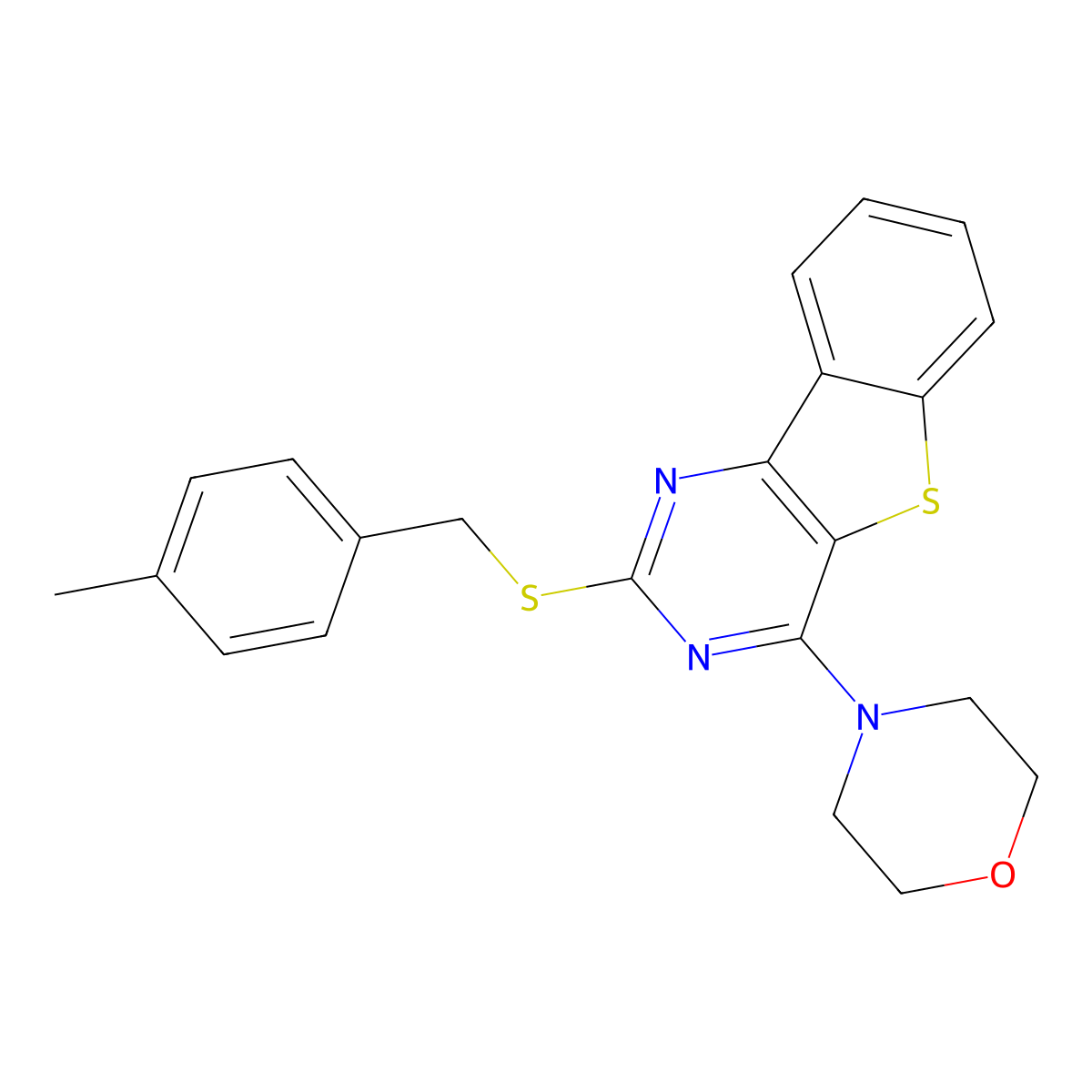 4-Methylbenzyl 4-morpholino[1]benzothieno[3,2-d]pyrimidin-2-yl sulfide molecular structure, CAS 478029-92-4