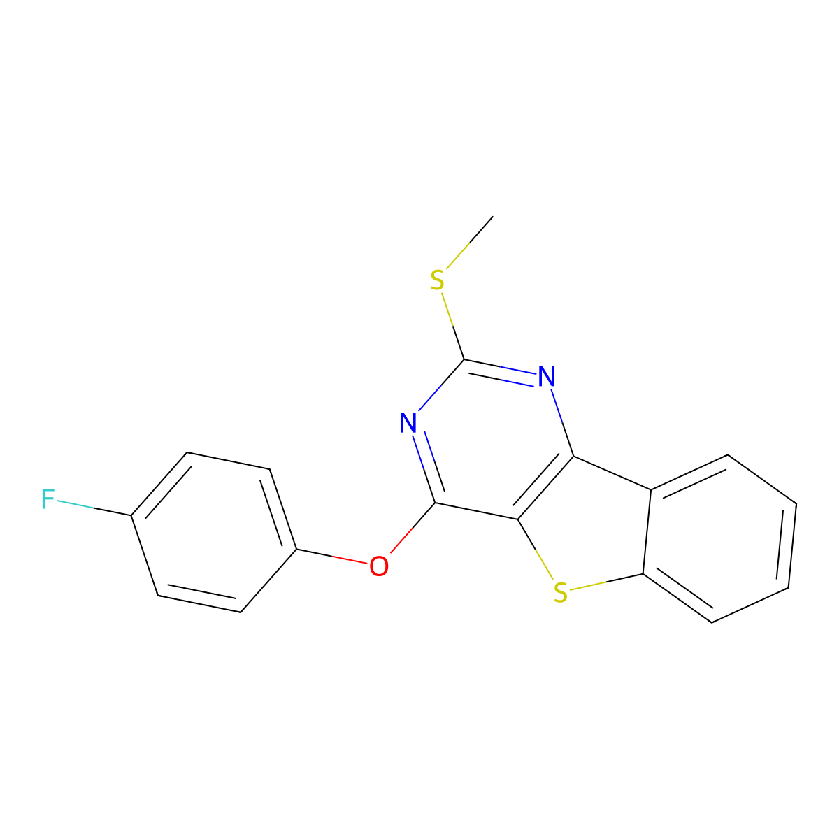 4-(4-Fluorophenoxy)-2-(methylsulfanyl)[1]benzothieno[3,2-d]pyrimidine molecular structure, CAS 478030-05-6