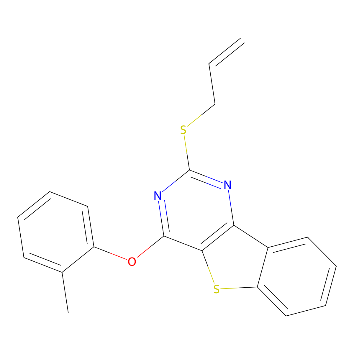 2-(Allylsulfanyl)-4-(2-methylphenoxy)[1]benzothieno[3,2-d]pyrimidine molecular structure, CAS 478030-08-9
