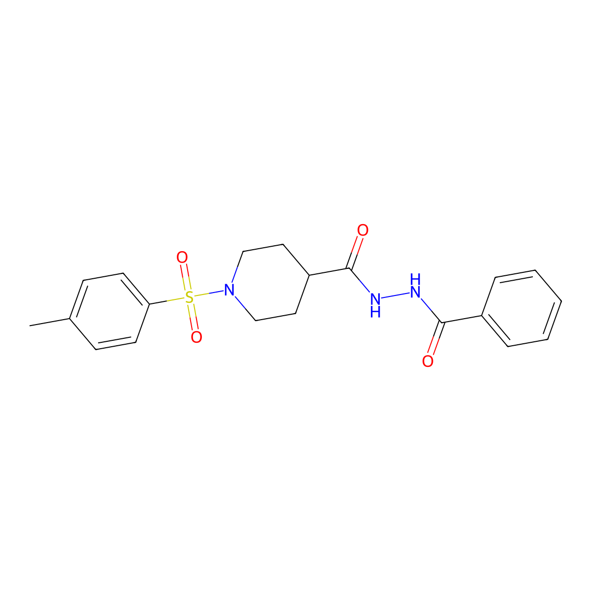 N'-benzoyl-1-(4-methylphenyl)sulfonylpiperidine-4-carbohydrazide molecular structure, CAS 478030-12-5