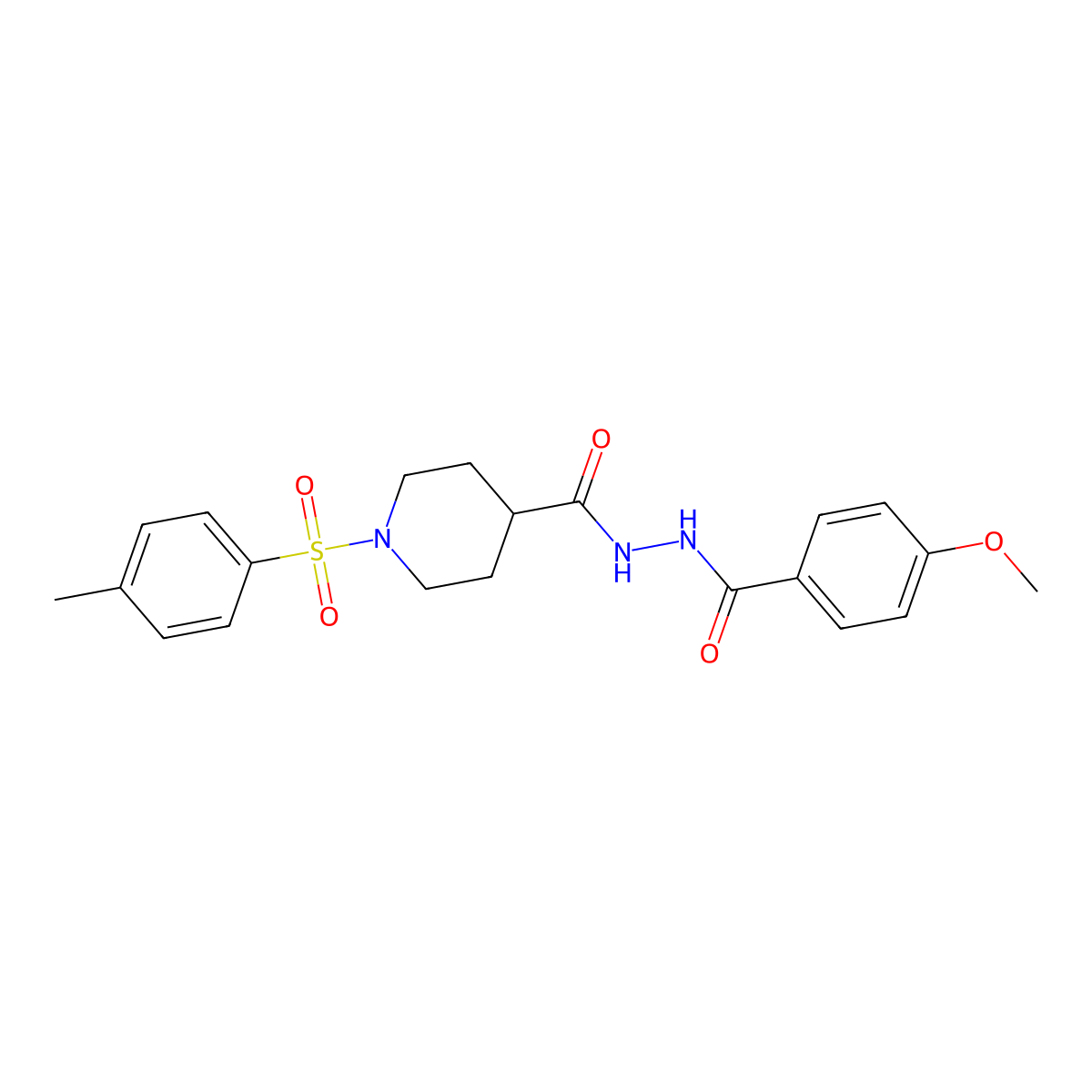 N'-(4-methoxybenzoyl)-1-(4-methylphenyl)sulfonylpiperidine-4-carbohydrazide molecular structure, CAS 478030-13-6