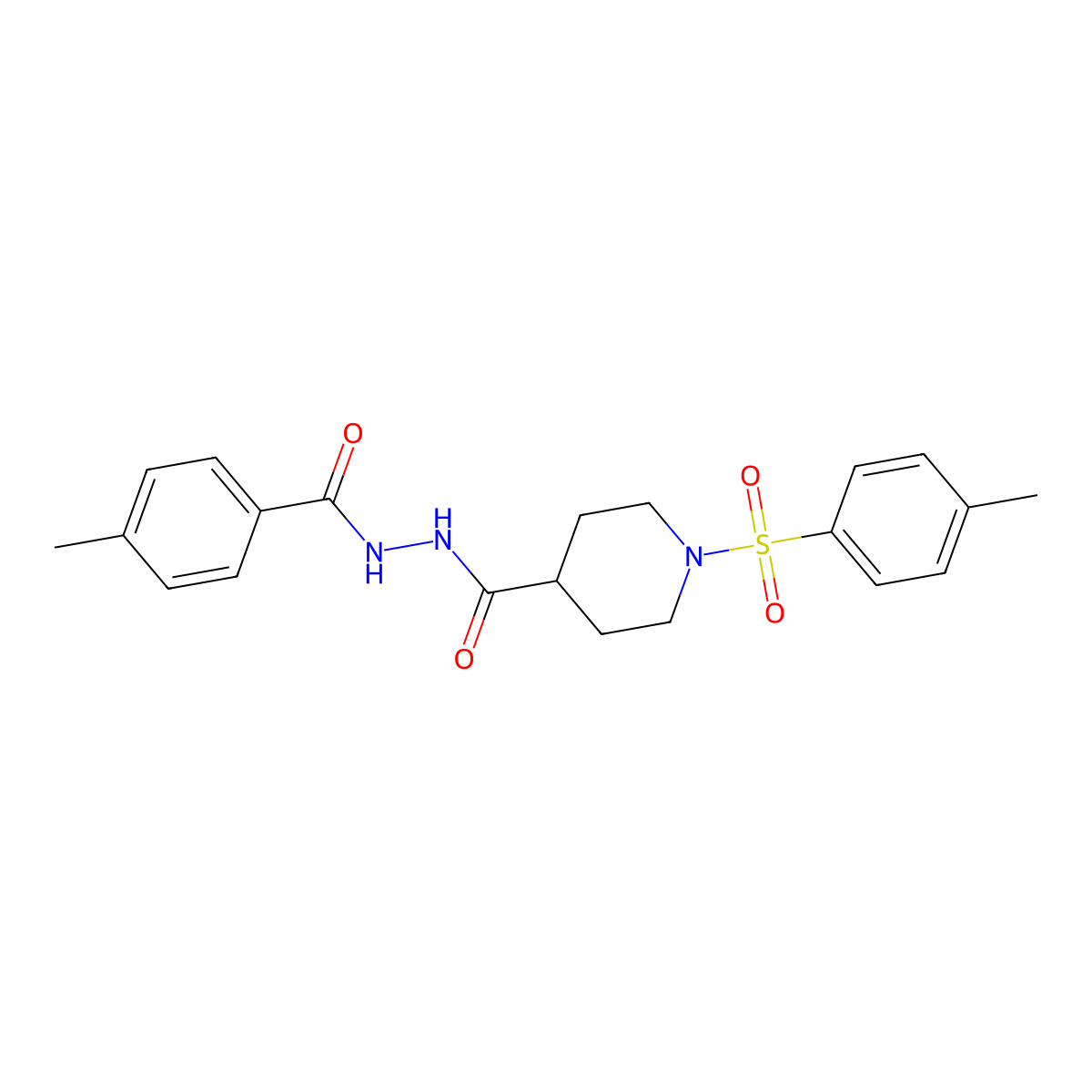 N'-(4-methylbenzoyl)-1-(4-methylphenyl)sulfonylpiperidine-4-carbohydrazide molecular structure, CAS 478030-15-8