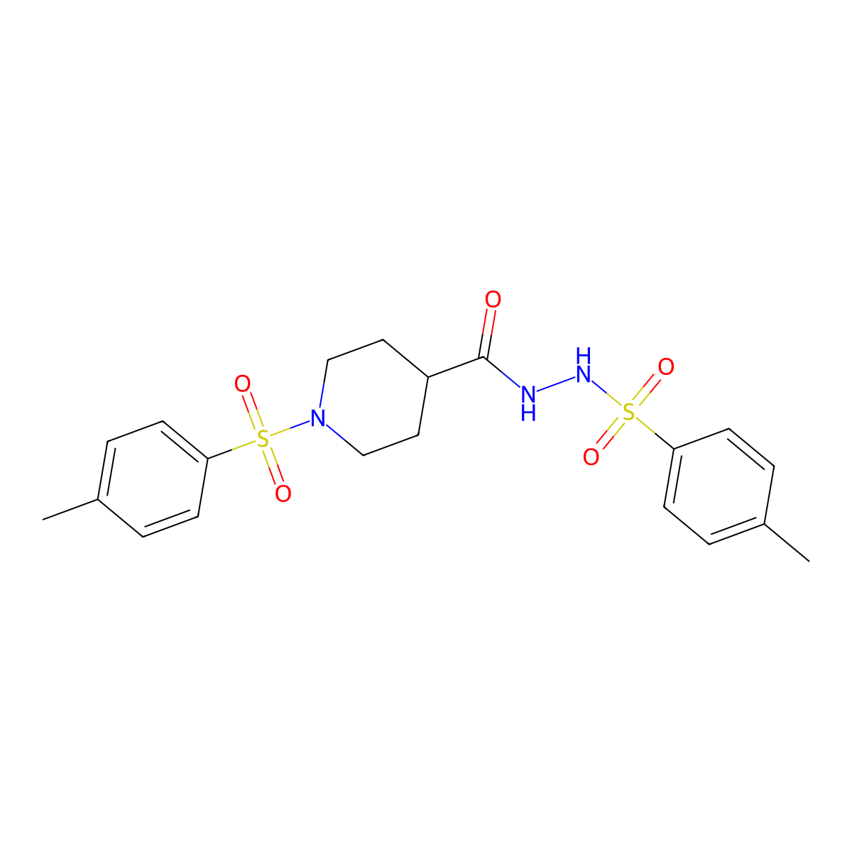 4-methyl-N'-({1-[(4-methylphenyl)sulfonyl]-4-piperidinyl}carbonyl)benzenesulfonohydrazide molecular structure, CAS 478030-19-2
