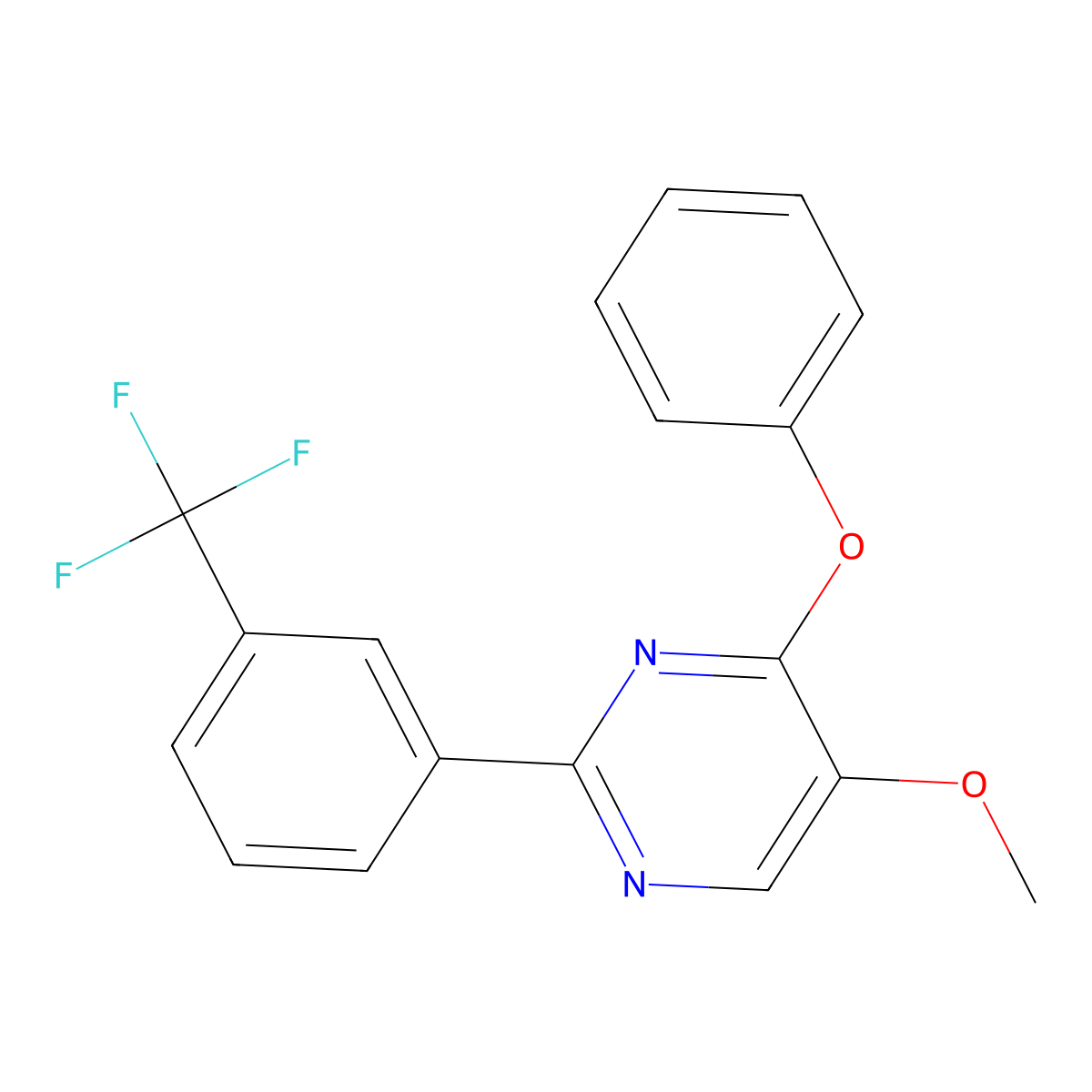 5-Methoxy-4-phenoxy-2-[3-(trifluoromethyl)phenyl]pyrimidine molecular structure, CAS 478030-31-8