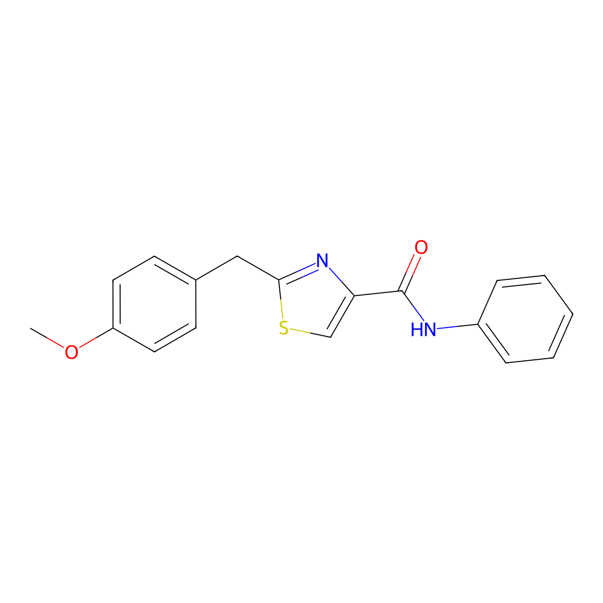 2-[(4-methoxyphenyl)methyl]-N-phenyl-1,3-thiazole-4-carboxamide molecular structure, CAS 478030-34-1