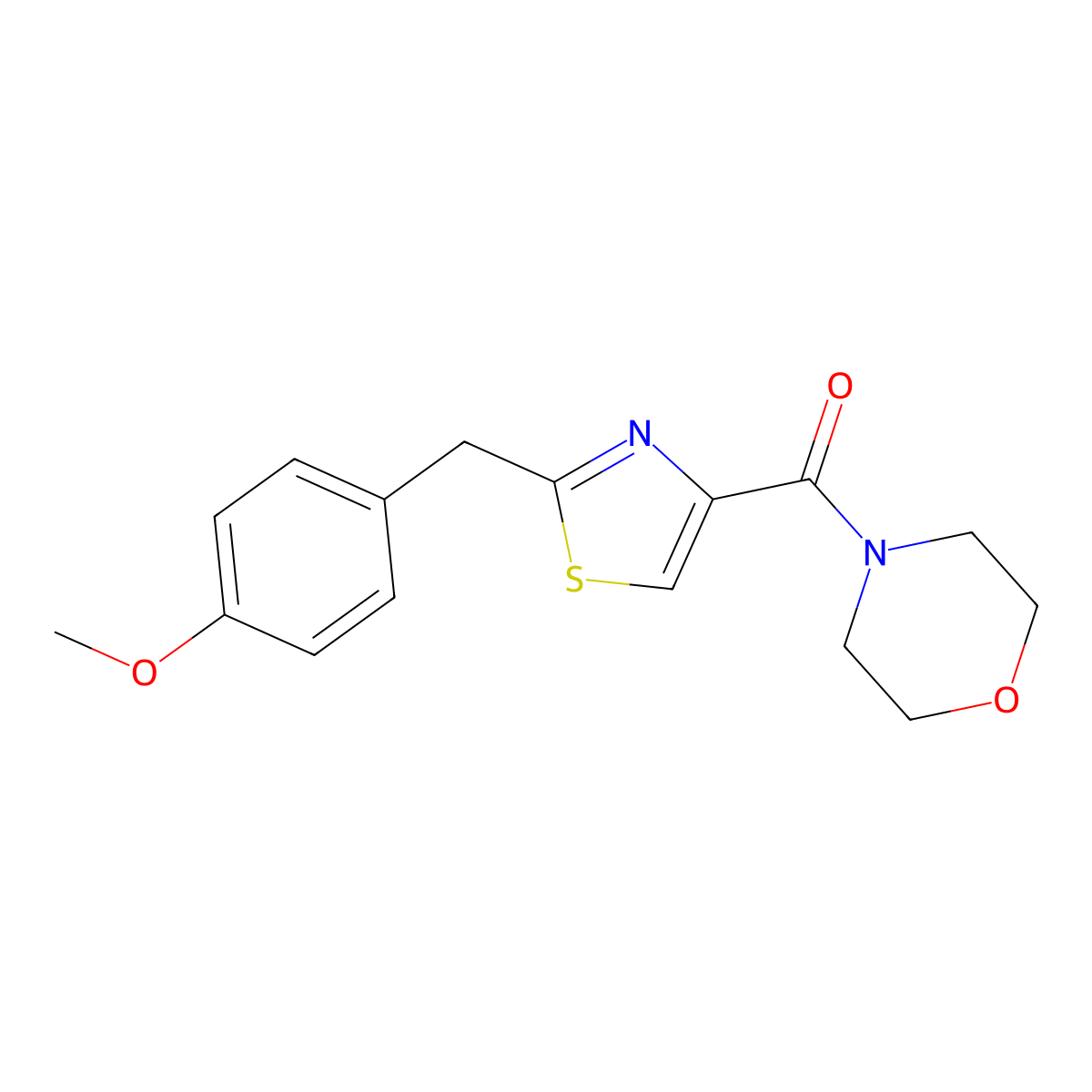 [2-(4-Methoxybenzyl)-1,3-thiazol-4-yl](morpholino)methanone molecular structure, CAS 478030-35-2