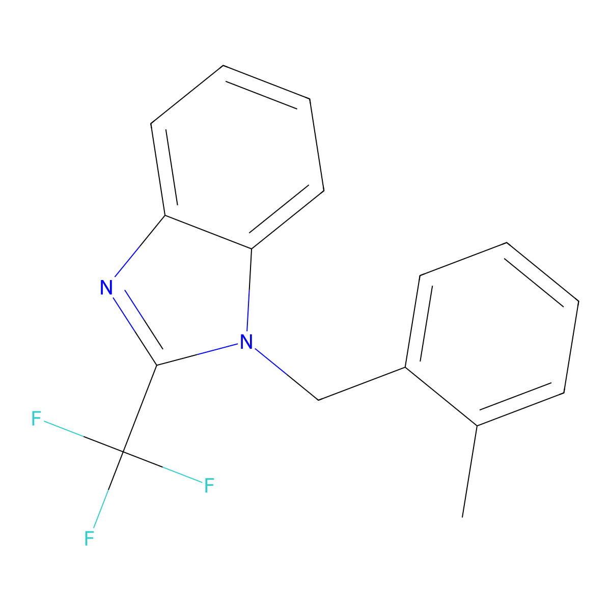1-[(2-Methylphenyl)methyl]-2-(trifluoromethyl)benzimidazole molecular structure, CAS 478030-41-0