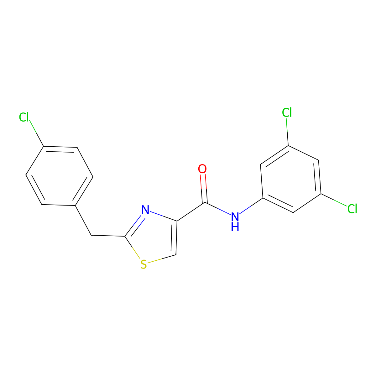 2-[(4-chlorophenyl)methyl]-N-(3,5-dichlorophenyl)-1,3-thiazole-4-carboxamide molecular structure, CAS 478030-43-2