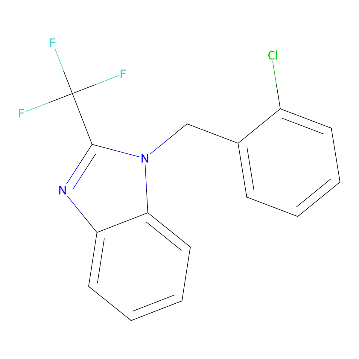 1-[(2-Chlorophenyl)methyl]-2-(trifluoromethyl)benzimidazole molecular structure, CAS 478030-46-5