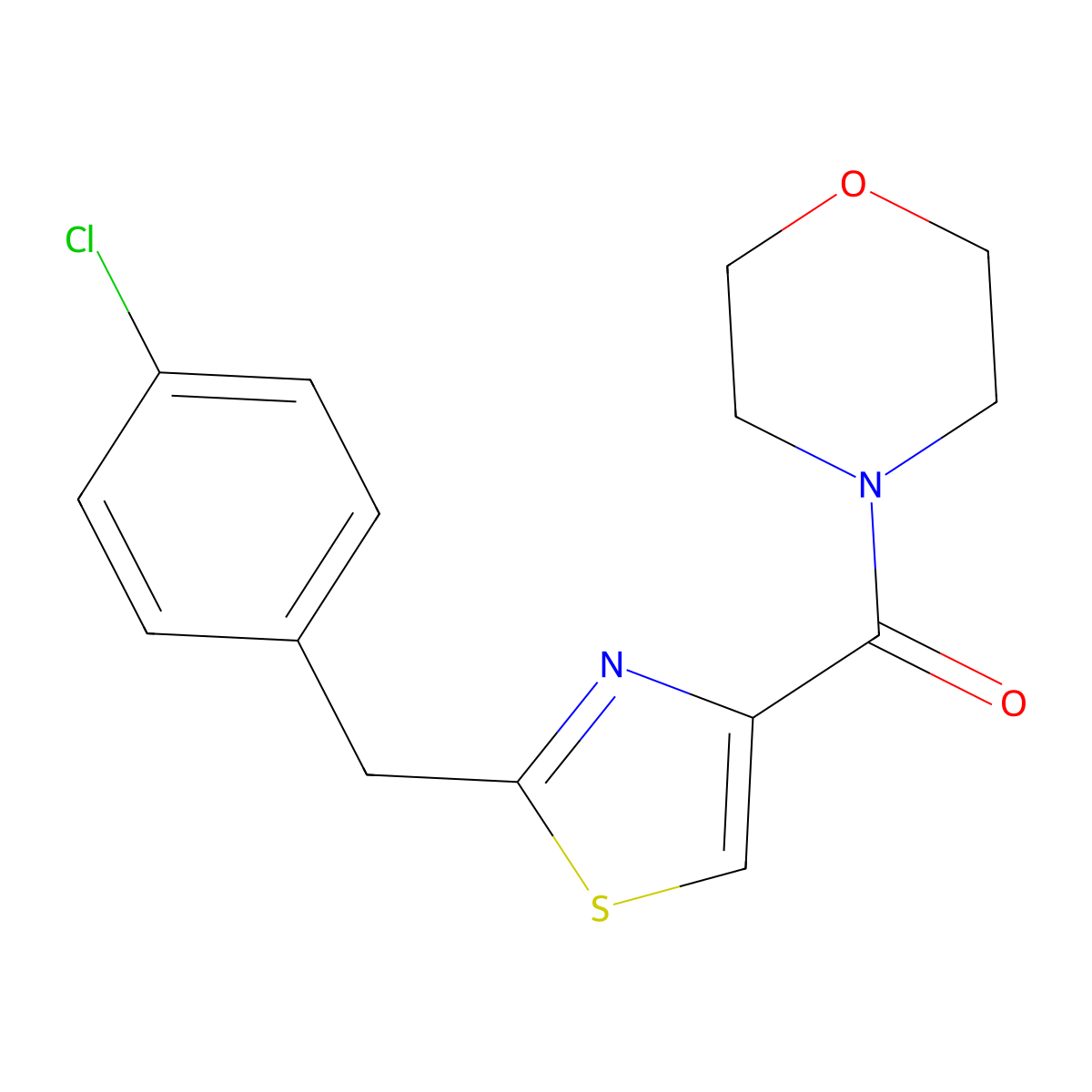 [2-(4-Chlorobenzyl)-1,3-thiazol-4-yl](morpholino)methanone molecular structure, CAS 478030-47-6