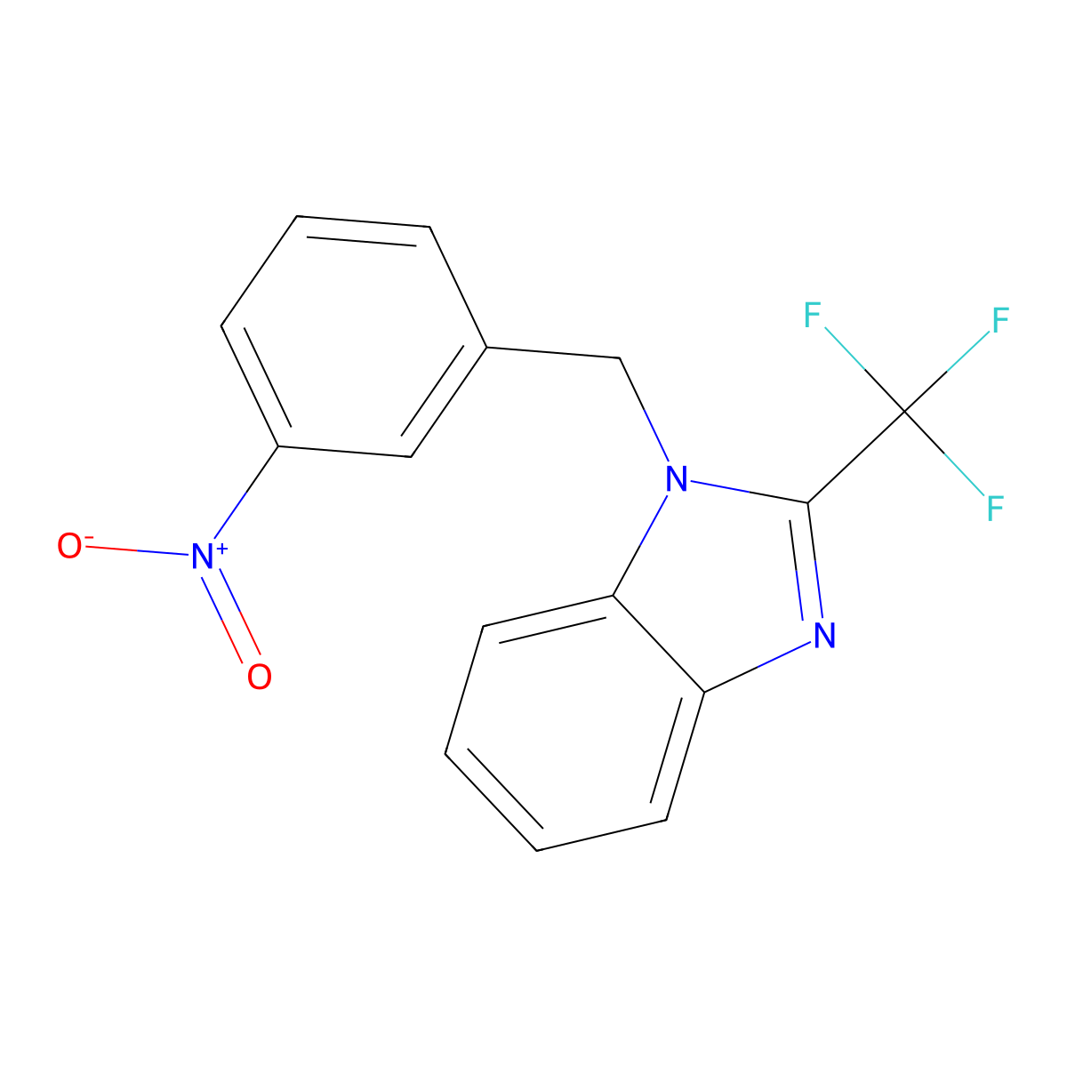 1-(3-nitrobenzyl)-2-(trifluoromethyl)-1H-1,3-benzimidazole molecular structure, CAS 478030-52-3