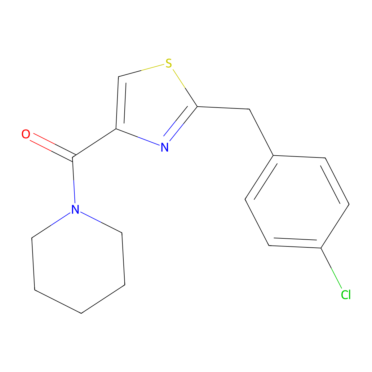 [2-(4-Chlorobenzyl)-1,3-thiazol-4-yl](piperidino)methanone molecular structure, CAS 478030-55-6