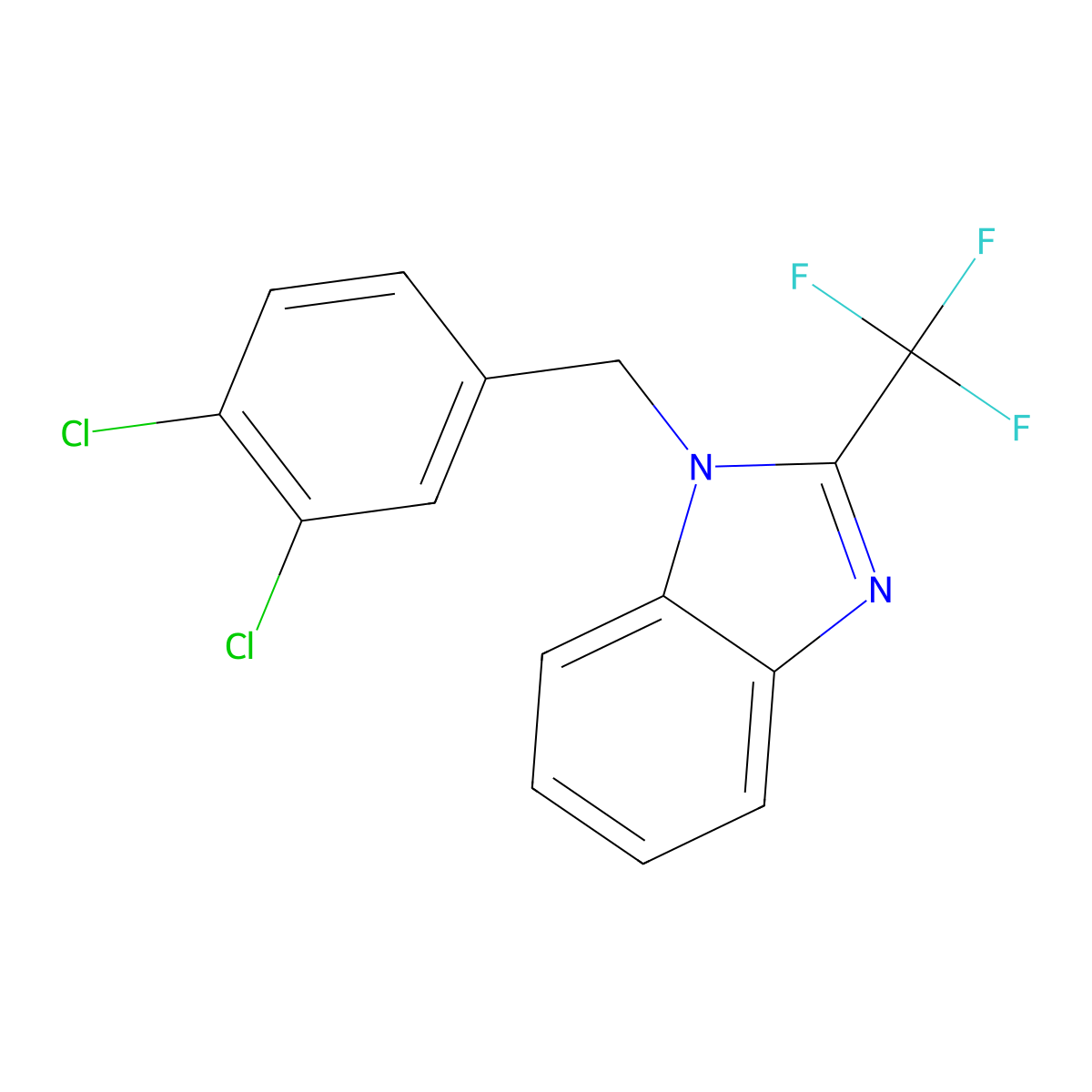 1-[(3,4-dichlorophenyl)methyl]-2-(trifluoromethyl)-1H-1,3-benzodiazole molecular structure, CAS 478030-56-7