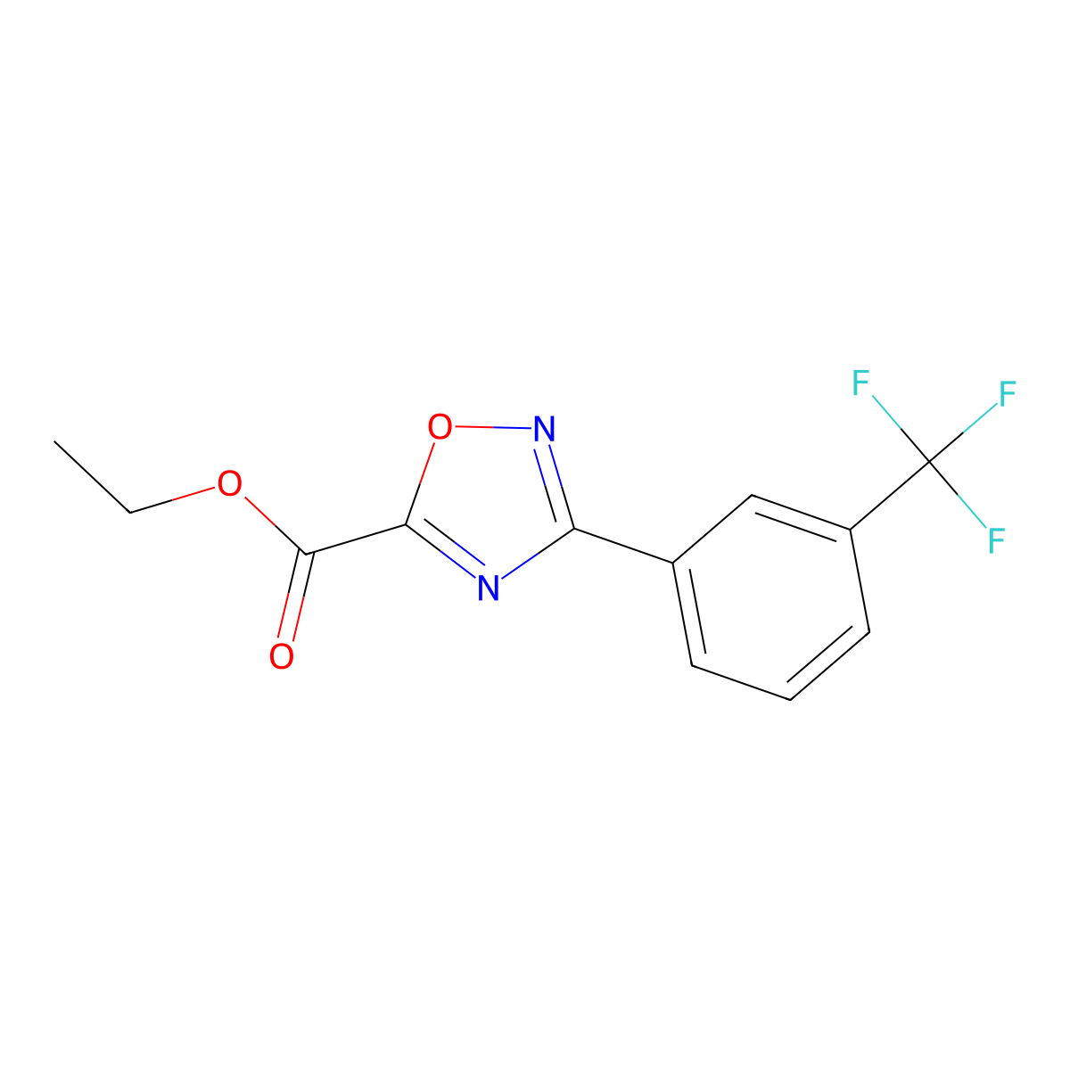 Ethyl 3-[3-(trifluoromethyl)phenyl]-1,2,4-oxadiazole-5-carboxylate molecular structure, CAS 478030-57-8