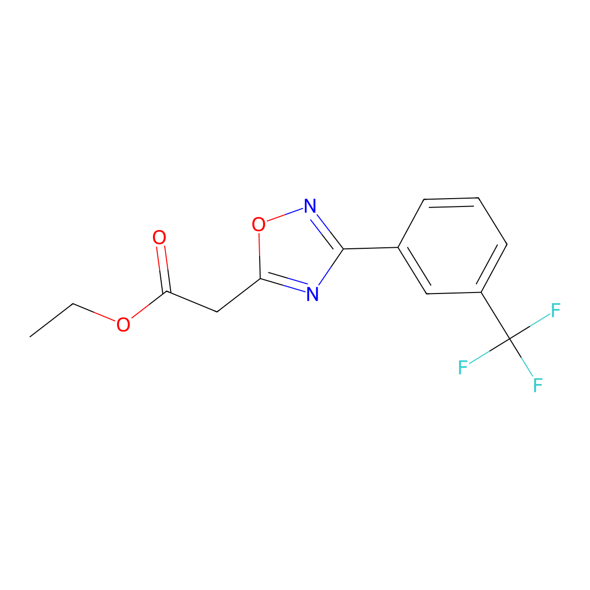 Ethyl 3-[3-(trifluoromethyl)phenyl]-1,2,4-oxadiazole-5-acetate molecular structure, CAS 478030-58-9