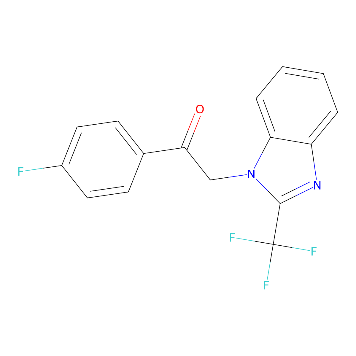1-(4-fluorophenyl)-2-[2-(trifluoromethyl)-1H-1,3-benzimidazol-1-yl]-1-ethanone molecular structure, CAS 478030-60-3