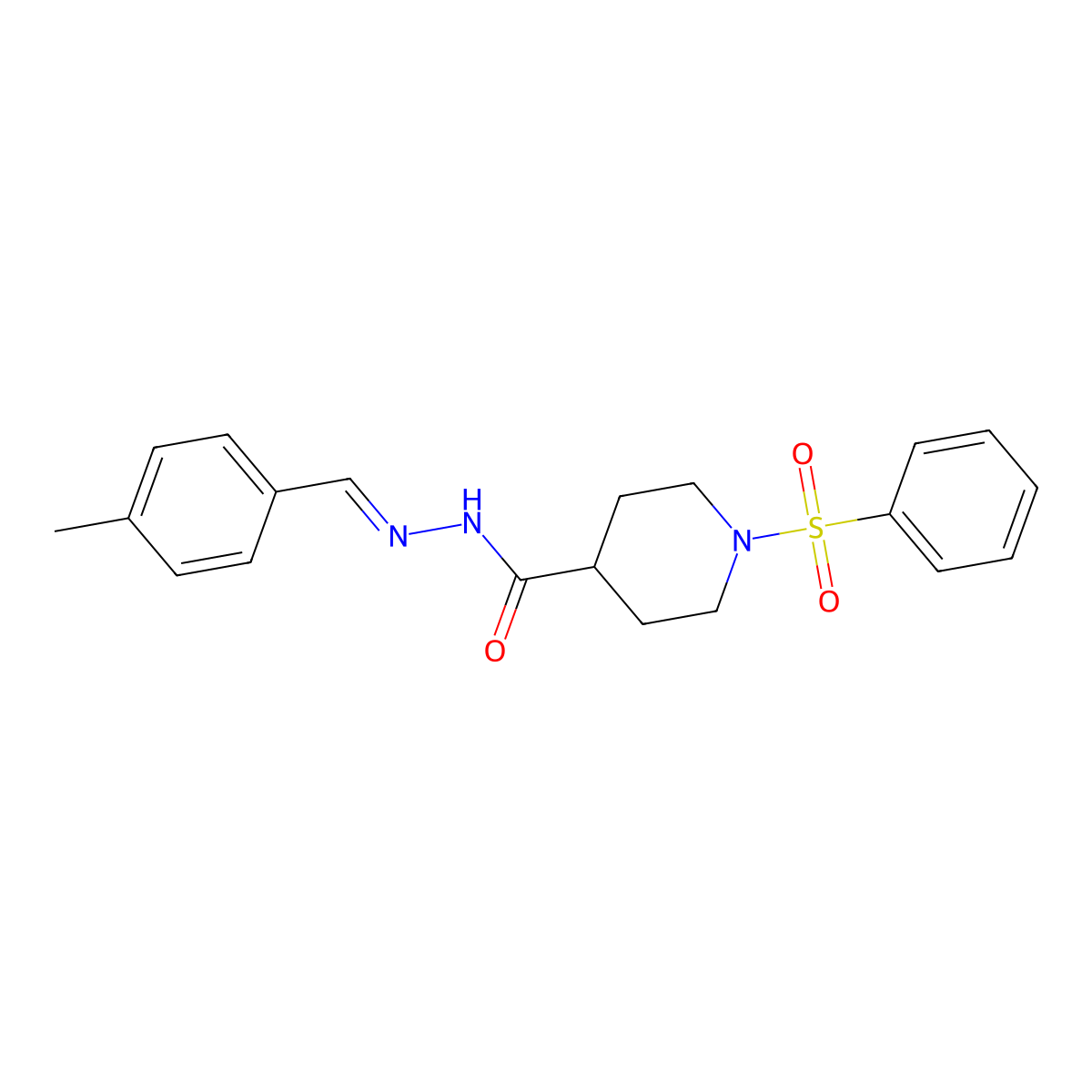 N'-[(E)-(4-methylphenyl)methylidene]-1-(phenylsulfonyl)-4-piperidinecarbohydrazide molecular structure, CAS 478030-63-6