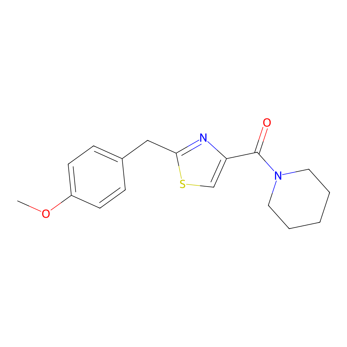 [2-(4-Methoxybenzyl)-1,3-thiazol-4-yl](piperidino)methanone molecular structure, CAS 478030-65-8